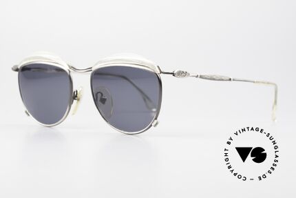 Jean Paul Gaultier 56-1274 Rare 90's Shades Ladies & Gents, interesting frame; rich in detail; antique-silver, Made for Men and Women