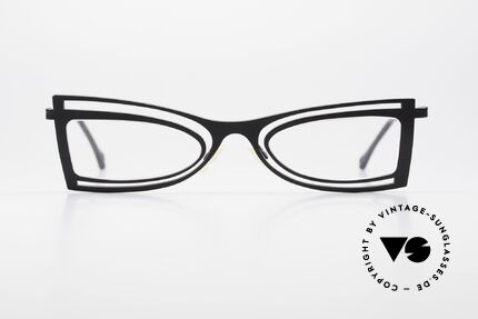 Theo Belgium Eye-Witness KC Ladies Glasses Pure Titanium, enchanting ladies frame: classic black finish, color 5, Made for Women
