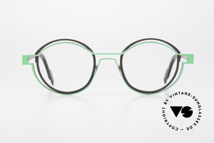 Theo Belgium Tracing Round Designer Glasses Unisex, bi-colored frame looks like two outlines; UNIQUE, Made for Men and Women