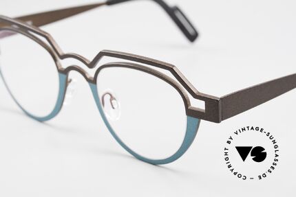 Theo Belgium Percé Panto Designer Specs Titanium, titanium frame in 45-21, col 231: brown / turquois, Made for Men and Women