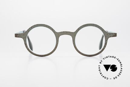 Theo Belgium Mille 64 Round Frame Dotted Pattern, model mille+64 from the "mille metal" collection, Made for Men and Women