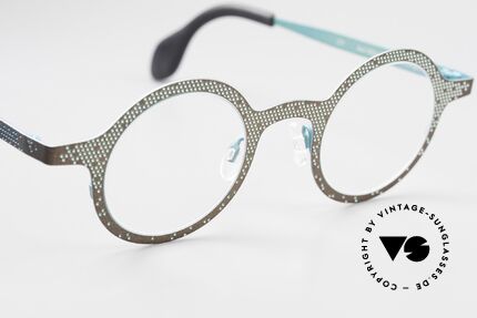 Theo Belgium Mille 64 Round Frame Dotted Pattern, unworn; like all our vintage Theo eyewear specs, Made for Men and Women