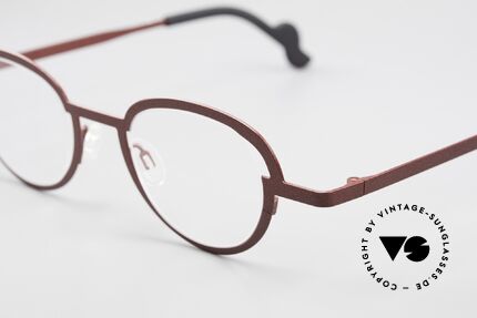 Theo Belgium Move Designer Frame Roundish Metal, frame col. code 763 (ruby colored metallic); size L, Made for Men and Women