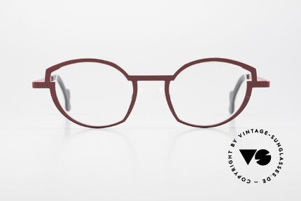 Theo Belgium Change Women's Glasses Large Size Red, lenses are framed in a very original way! unique!, Made for Women