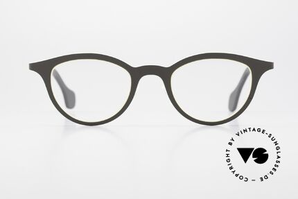 Theo Belgium Mille 21 Women's Eyeglass-Frame Metal, model mille+21; color 373 (gray and lime green), Made for Women