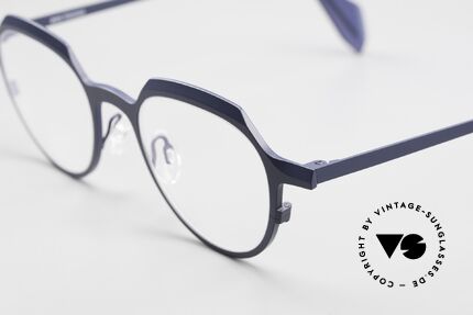 Theo Belgium Obus Panto Designer Titanium, unisex frame in size 46-19, color 353 (navy blue)), Made for Men and Women