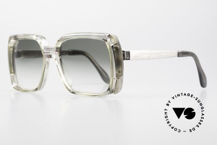 Neostyle Mondial 30 Old School Sunglasses 1970's, greenish-translucid with brushed metal temples, Made for Men