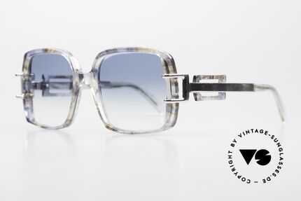 Neostyle Stereo 5 1970's Sunglasses Old School, bluish-translucid patterned with silver temples, Made for Women