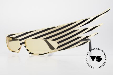 Alain Mikli 054104 PLUME 1980's Haute Couture Shades, gorgeous striped frame in excellent unworn condition, Made for Men and Women