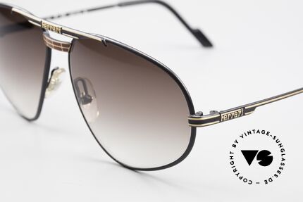 Ferrari F12 Retro Sunglasses Old Original, black/gold/red frame with brown-gradient sun lenses, Made for Men