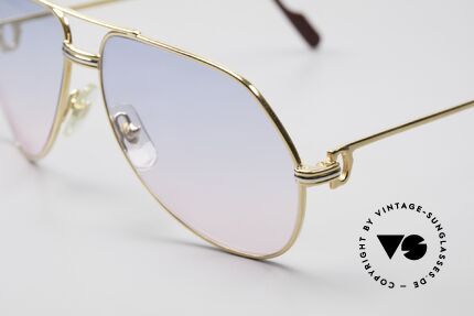 Cartier Vendome LC - M Baby-Blue Pink Gradient Lenses, worn by actor Michael Douglas (movie 'Wall Street', '87), Made for Men and Women