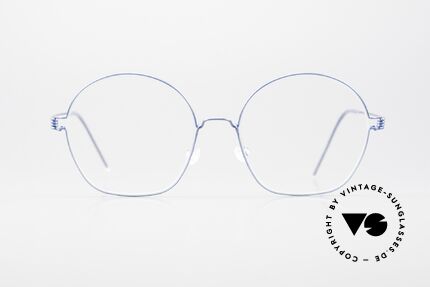 Lindberg Jane Air Titan Rim Women's Glasses Panto Round, big, round panto model JANE in color 20 (blue metallic), Made for Women