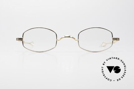 Lunor I 16 Telescopic Eyewear Classic Slide Temples, interesting shape of glasses: gold & platinum plated, Made for Men and Women