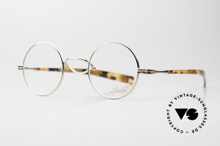 Lunor Swing A 31 Round Asian Version Smaller Bridge, precious 22ct GOLD-PLATED frame; true luxury eyewear!, Made for Men and Women