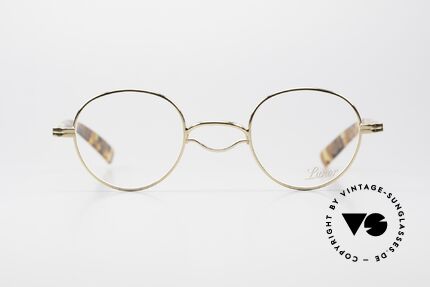 Lunor Swing A 32 Panto Asian Version Smaller Bridge, precious 22ct GOLD-PLATED frame; true luxury eyewear!, Made for Men and Women