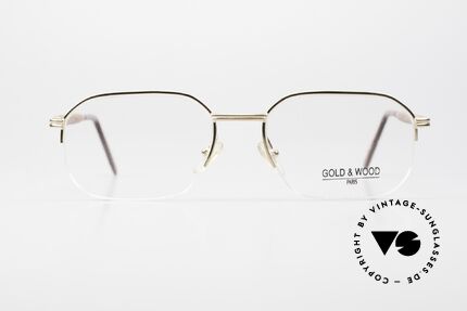 Gold & Wood 546 Men's Wooden Specs Half Rim, rare wooden eyeglasses for men (Nylor: half rim), Made for Men