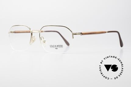 Gold & Wood 546 Men's Wooden Specs Half Rim, the credo: elegance, timelessness, craftsmanship, Made for Men