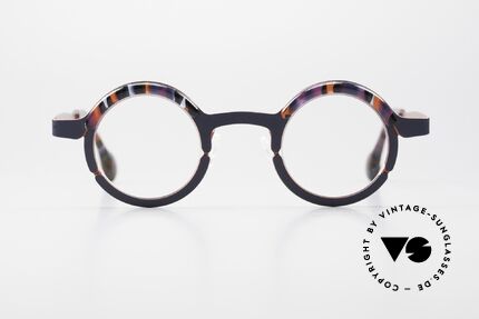 Theo Belgium Tag Round Glasses Women And Men, great combination of colors, shapes & materials, Made for Men and Women