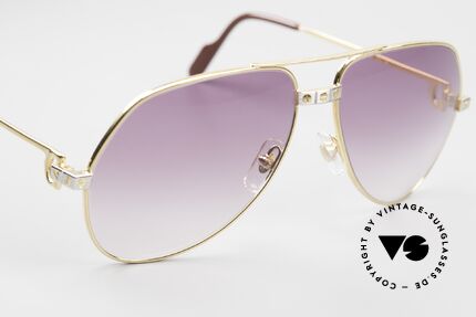 Cartier Vendome Santos - M James Bond Movie Shades 80's, unworn rarity with purple-gradient lenses & full packing, Made for Men and Women