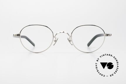 Lunor VA 108 Round Panto Eyeglasses PP AS, PP (platinum plated) front & AS (antique silver) hinges, Made for Men and Women