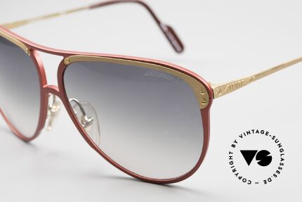 Alpina M3 Vintage Ladies Sunglasses 80's, metallic red aluminum frame with golden cover, Made for Women
