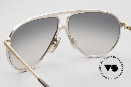 Alpina M1 80s Iconic Vintage Sunglasses, silver / gold frame and original gray-gradient lenses, Made for Men and Women