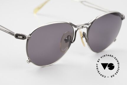 Jean Paul Gaultier 55-2177 90's Frame Antique Silver, a real designer frame in top-notch quality from 1996, Made for Men and Women
