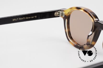Lesca Brut Panto 8mm Upcycling Acetate Collection, unworn cult model with mineral sun lenses (100% UV), Made for Men and Women