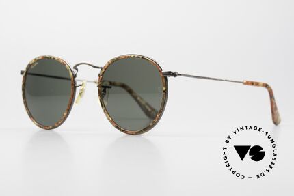Ray Ban Round Metal 49 Round Vintage Mosaic B&L USA, legendary B&L mineral lenses (100% UV protection), Made for Men and Women