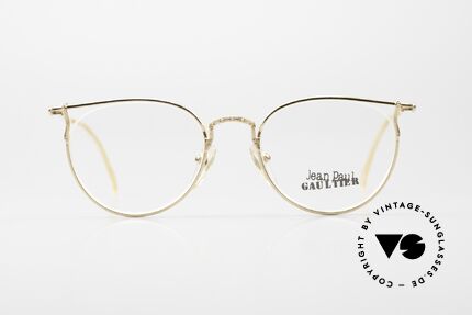 Jean Paul Gaultier 55-3177 Gold Plated Vintage Frame 90's, lightweight frame with numerous fancy details, Made for Men and Women