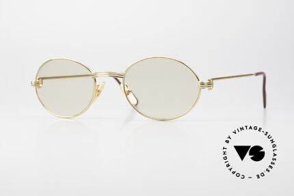 Cartier Saint Honore Large Size Changeable Lenses, oval VINTAGE CARTIER sunglasses from approx. 1998, Made for Men and Women