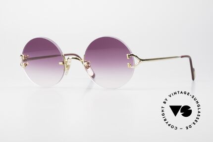 Cartier Madison Limited One Of A Kind Purple Customized, noble rimless CARTIER luxury sunglasses from 1997, Made for Men and Women