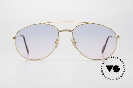 Cartier Driver Baby Blue Pink Gradient Lenses, noble 'aviator design', 22ct gold-plated, L size 60-18, Made for Men