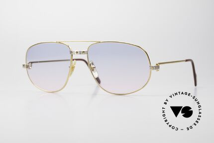 Cartier Romance Santos - XL Babyblue Pink Gradient Lenses, vintage CARTIER sunglasses; model ROMANCE SANTOS, Made for Men