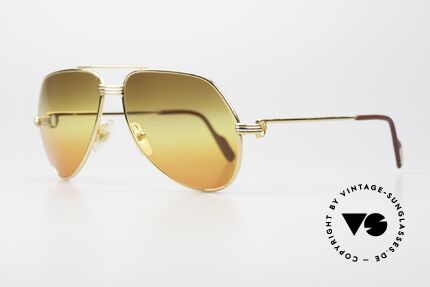 Cartier Vendome LC - S 1980's Sunglasses Tricolored, this pair (Louis Cartier decor): in SMALL size 56-14, 130, Made for Men and Women