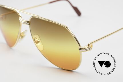 Cartier Vendome LC - S 1980's Sunglasses Tricolored, with new fancy triple-gradient sun lenses ("Desert Sun"), Made for Men and Women