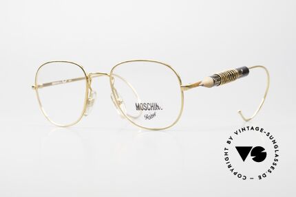 Moschino M17 Pencil Eyeglasses by Persol, gold-plated vintage 90's eyeglasses by MOSCHINO, Made for Men and Women