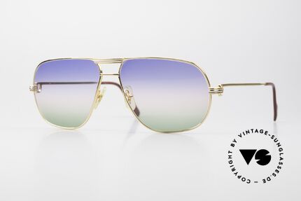 Cartier Tank - L 22ct Gold-Plated Tricolored, orig. Cartier shades from 1988 in LARGE size 62°14, 140, Made for Men and Women