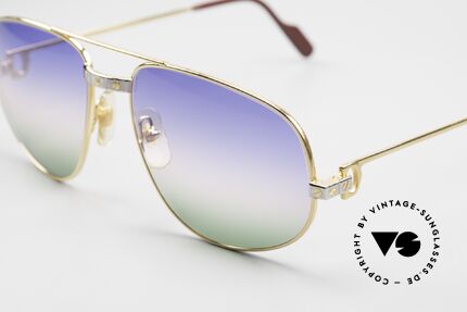 Cartier Romance Santos - XL 80s Luxury Vintage Sunglasses, 22ct gold-plated frame (like all vintage Cartier originals), Made for Men