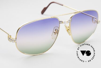 Cartier Romance Santos - XL 80s Luxury Vintage Sunglasses, with new triple-gradient sun lenses (100% UV protection), Made for Men