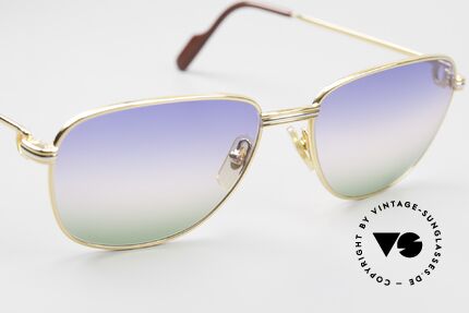Cartier Courcelles - M Unique 90's Luxury Sunglasses, tricolored lenses: the triple tint looks like a horizon, Made for Men and Women