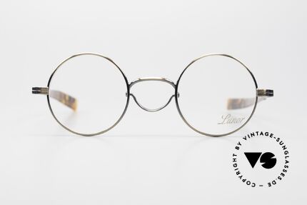 Lunor Swing A 31 Round Vintage Frame Antique Gold AG, swing bridge = homage to the antique glasses from 1900, Made for Men and Women