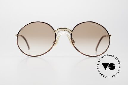 Porsche 5658 - S Round 90's Glasses Unisex, chestnut / gold frame with comfortable 'saddle bridge', Made for Men and Women