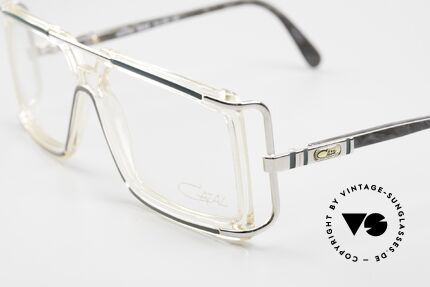 Cazal 638 80's Hip Hop Eyeglass Frame, crystal-gray frame with original Cazal DEMO lenses, Made for Men and Women