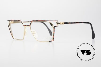 Cazal 250 Old School Hip Hop Frame 90's, very interesting frame coloring (red-black-gold), Made for Men and Women