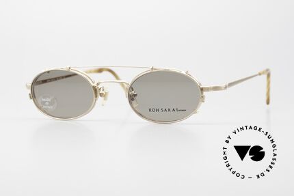 Koh Sakai KS9701 Oval Titanium Frame Clip On, true vintage Titanium glasses by Koh Sakai with clip-on, Made for Men and Women
