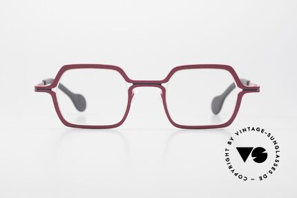 Theo Belgium Line Women's Glasses Pink Metallic, lenses are framed in a very original way! unique!, Made for Women