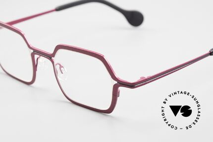 Theo Belgium Line Women's Glasses Pink Metallic, fancy color code 339 (dark pink metallic); M-L size, Made for Women