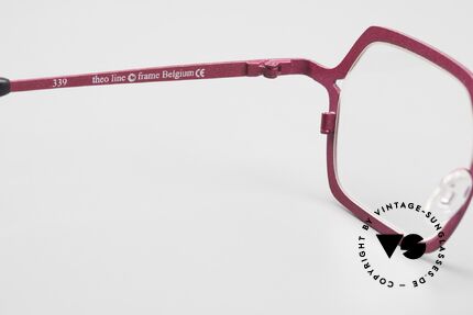 Theo Belgium Line Women's Glasses Pink Metallic, DEMO lenses should be replaced with prescriptions, Made for Women