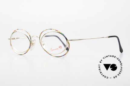 Casanova LC16 Crazy Eyeglasses Mulitcolored, precious gold-plated frame with multicolored pattern, Made for Women